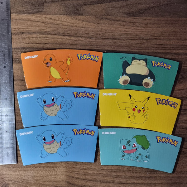 Korean Pokemon Cardboard Cup Cover Sticker Lot - 20240121