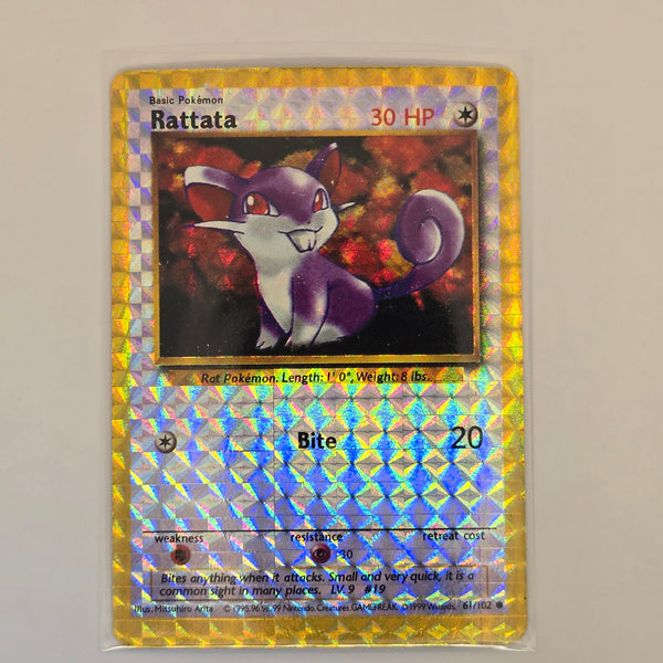 Vintage Pokemon Boot Vending Machine Sticker Card - Prism / Holo / Foil / etc. - Rattata #02 - 20240423C